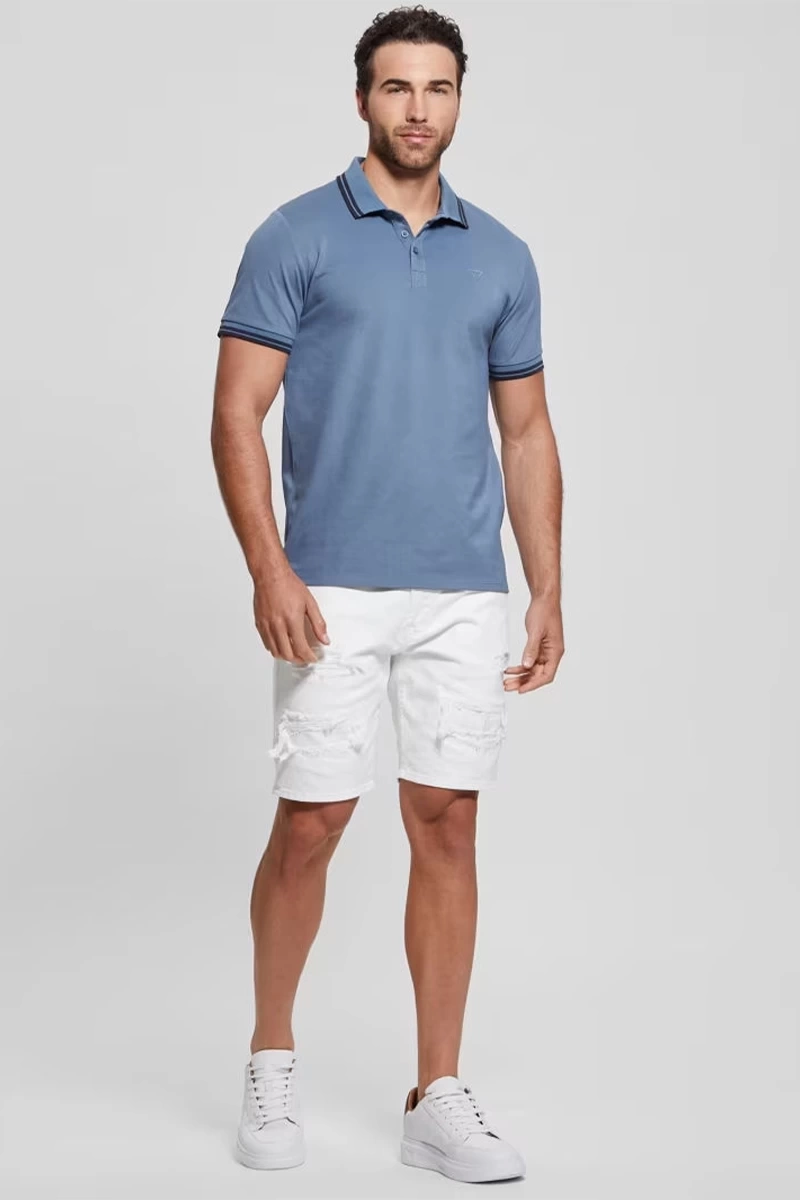 Guess Erkek Ss Sports Pique Polo Yaka Mavi T-Shirt