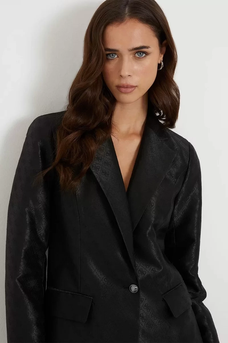 Guess Kadın 4G Logolu Siyah Blazer Ceket