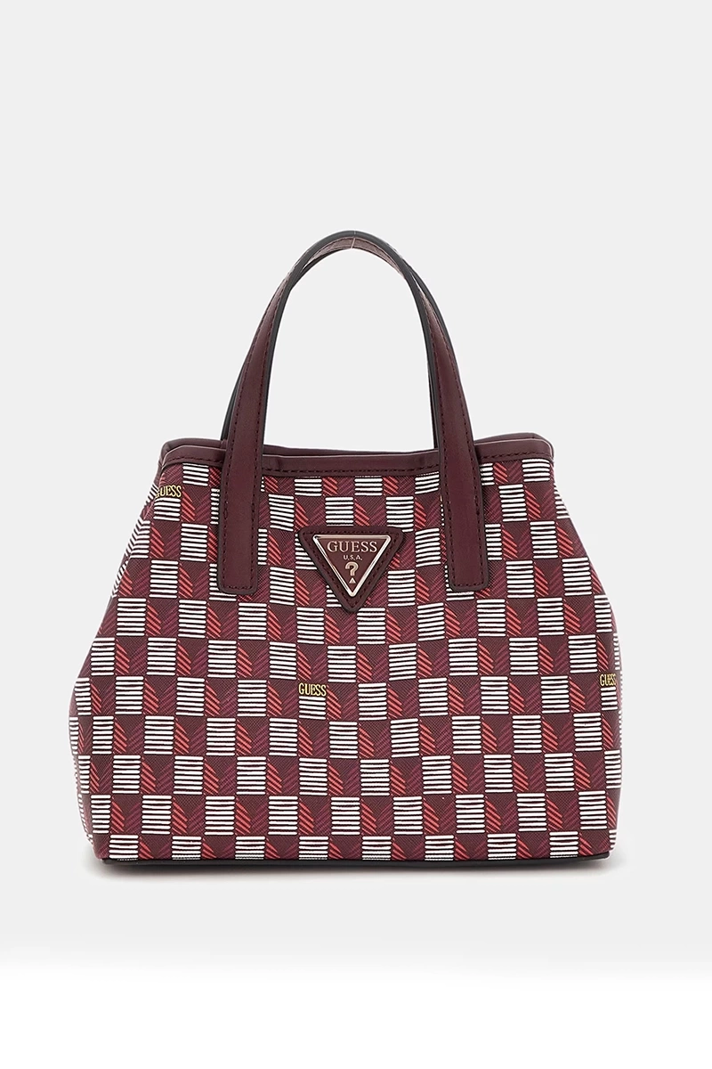 Guess Kadın Bordo G Wave Geometrik Desenli Mini El Çantası