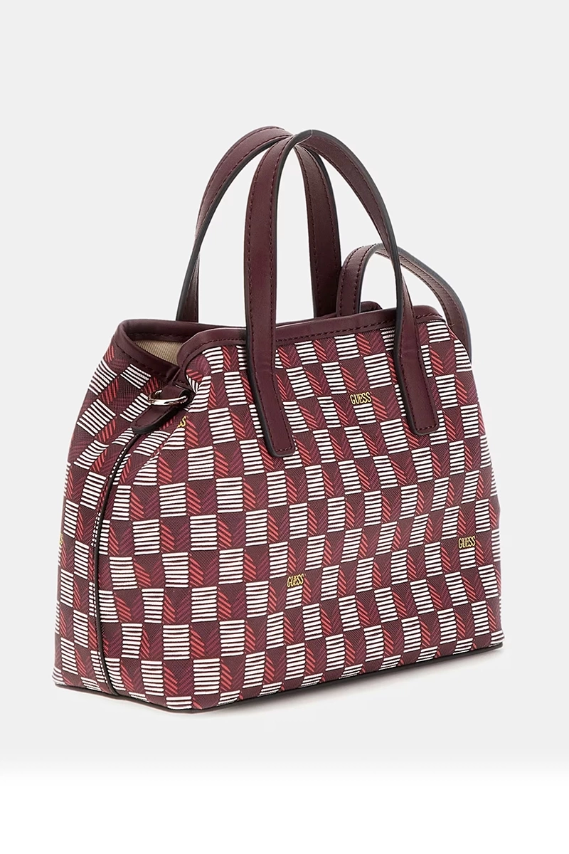 Guess Kadın Bordo G Wave Geometrik Desenli Mini El Çantası