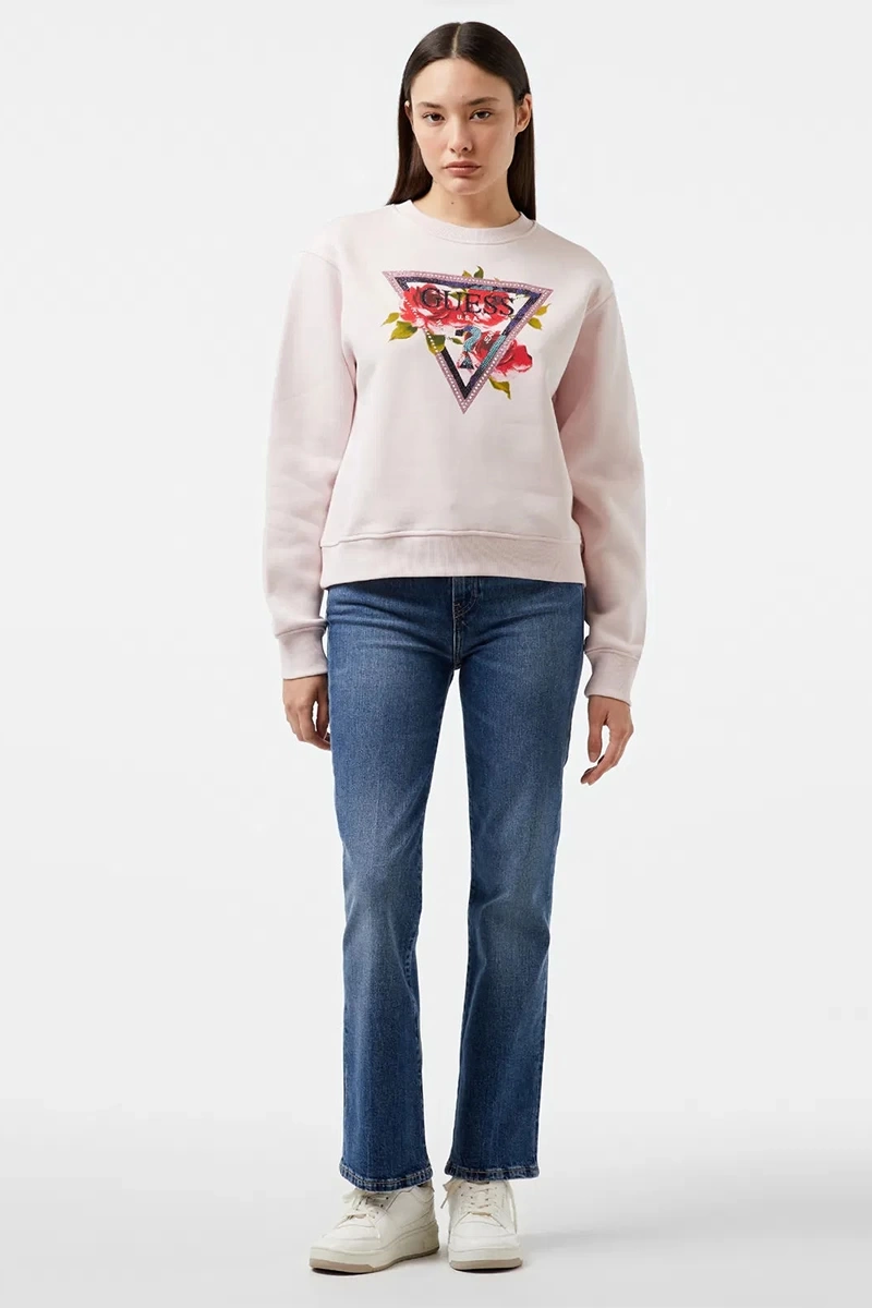 Guess Kadın Cn  Roses  Traıngle  Sweatshirt