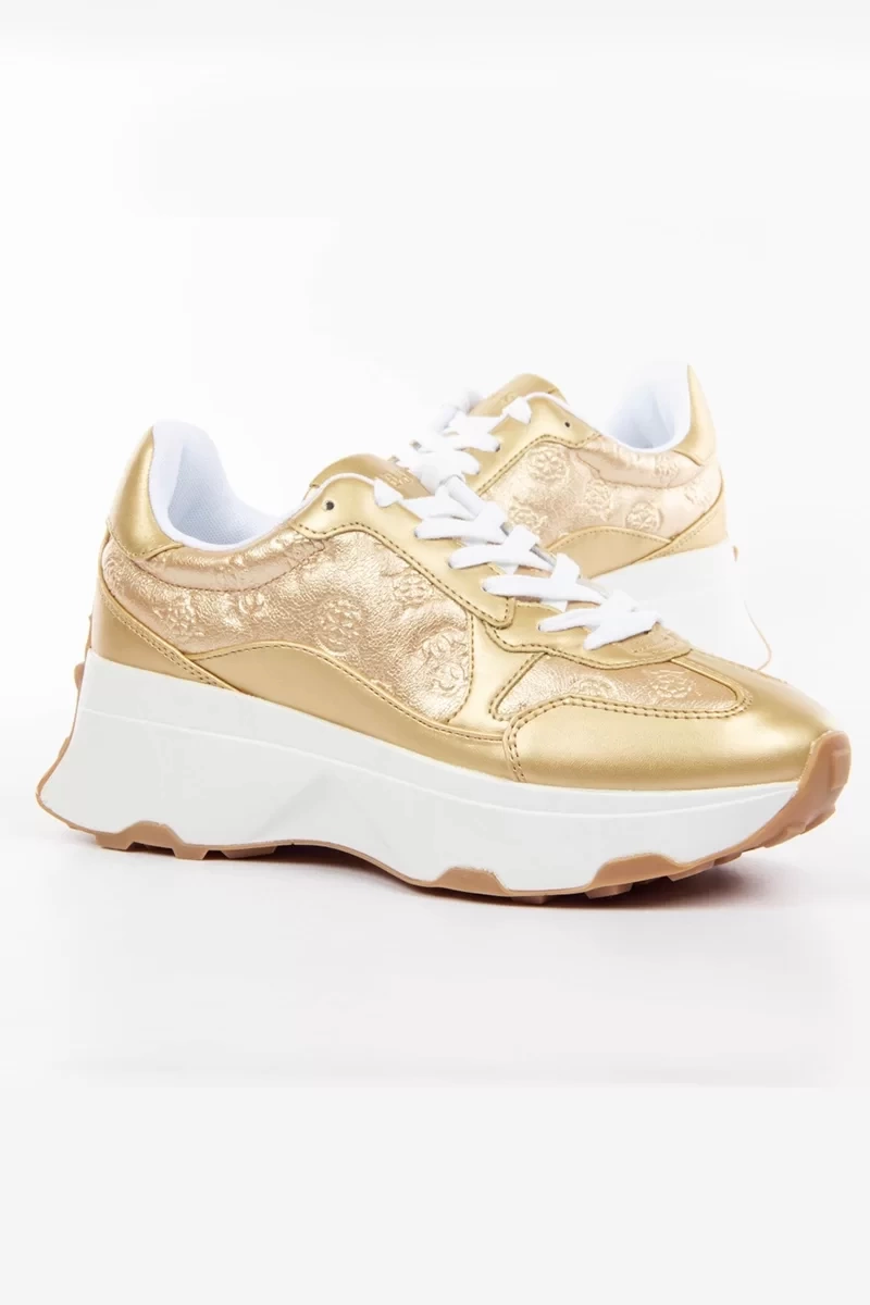 Guess Kadın Logolu Gold Sneaker