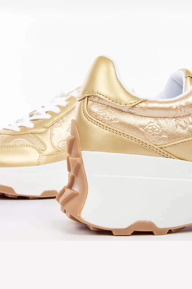 Guess Kadın Logolu Gold Sneaker