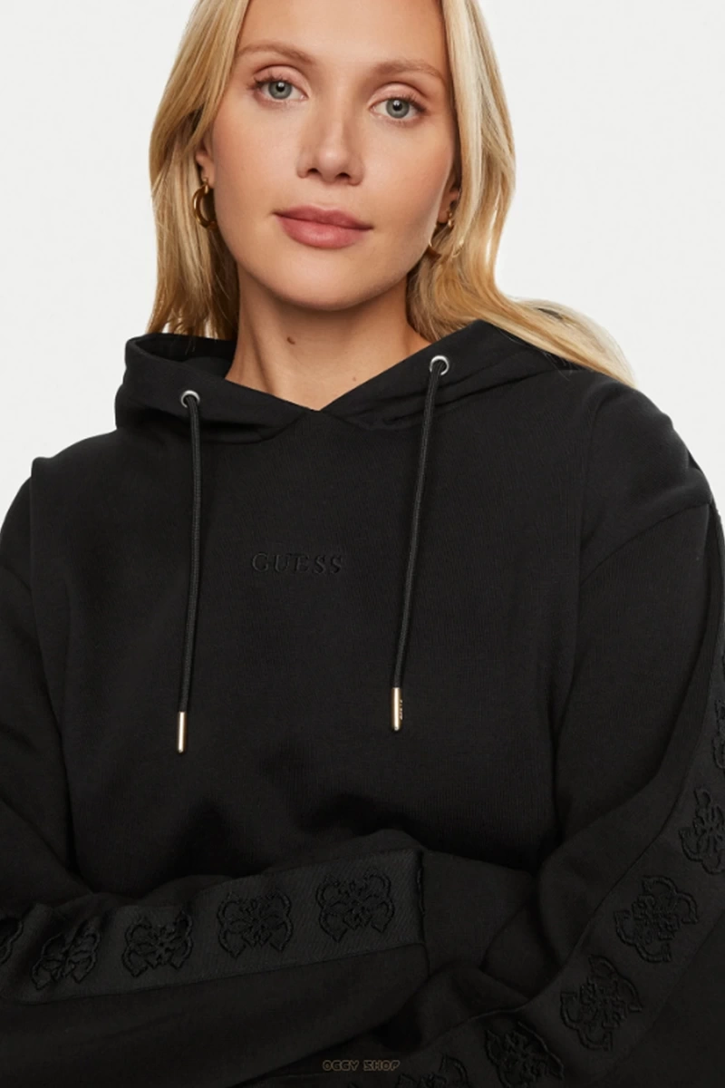 Guess Kadın Siyah Logolu Sweatshirt