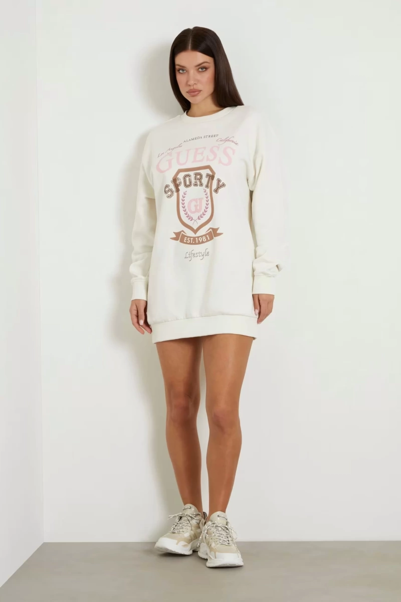 Guess Kadın Önde Logolu Uzun Sweatshirt