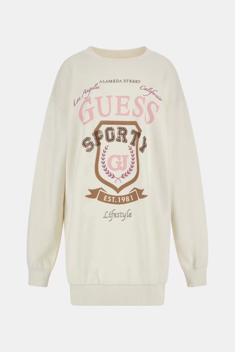 Guess Kadın Önde Logolu Uzun Sweatshirt