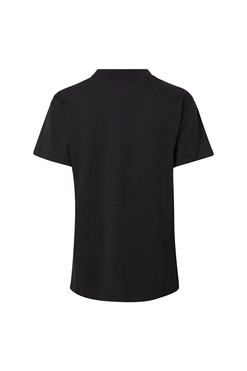 Calvin Klein Kadın Düz Logolu Siyah T-Shirt