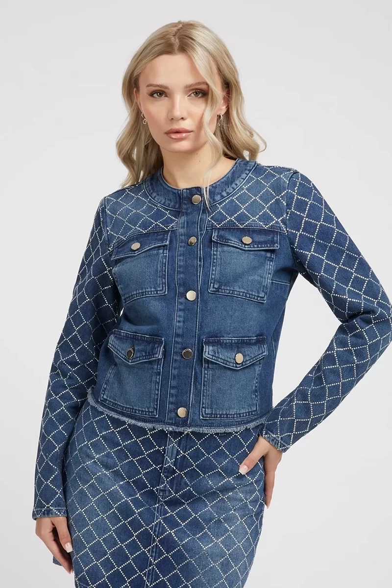 Guess Taşlı Denim Ceket