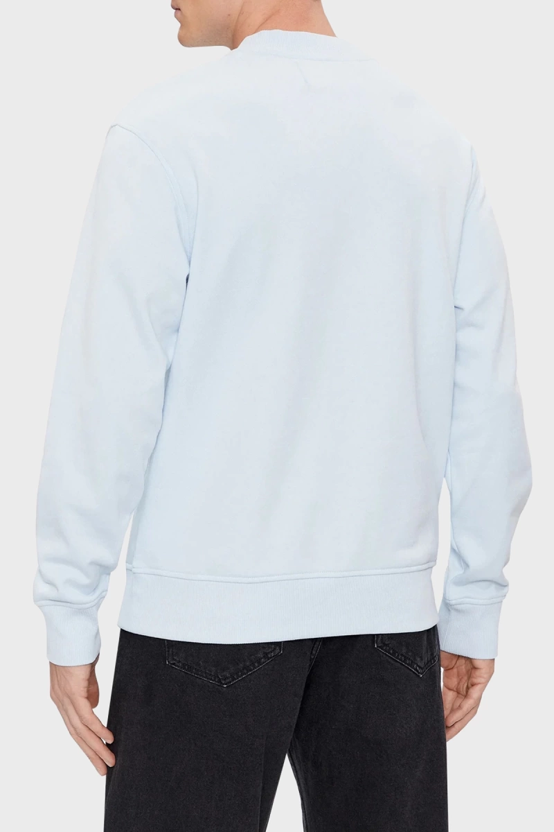 Calvin Klein Erkek Bisiklet Yaka Buz Mavisi Sweatshirt