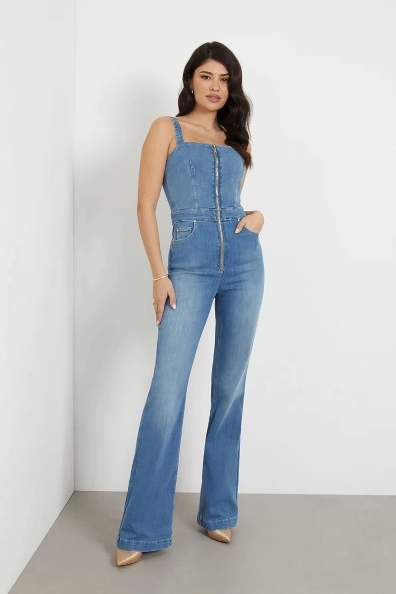 Guess Kadın Bootcut Denim Tulum