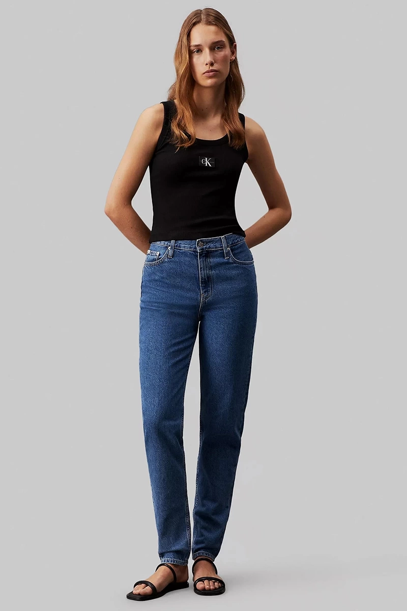 Calvin Klein  Kadın  Dar Kesim Düz Paça Mavi Jeans