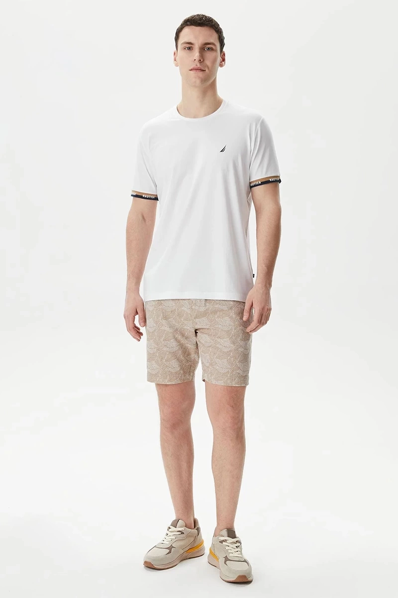 Nautıca  Erkek  Beyaz Standart  Fıt Kısa  Kollu T-Shirt