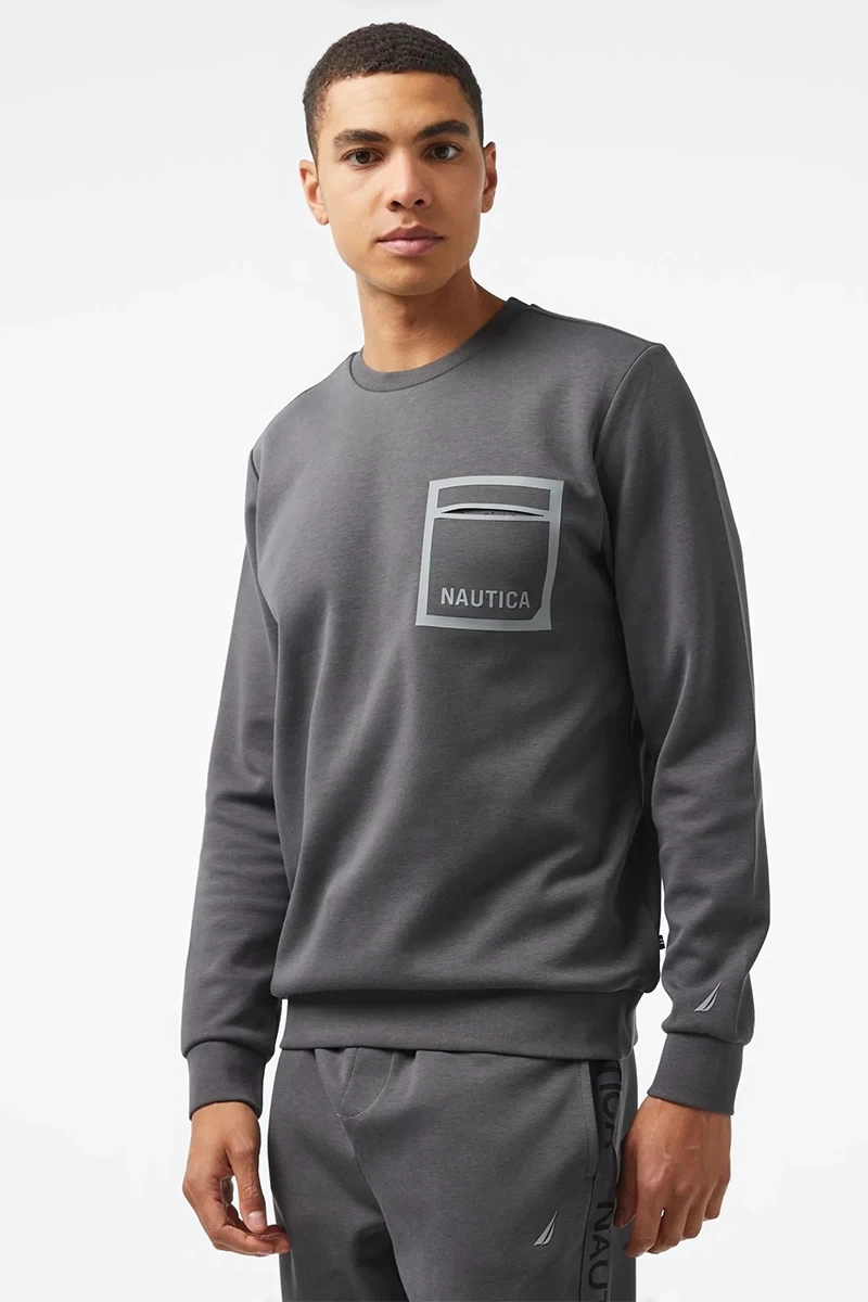 Nautica Erkek Gri Regular Fit Sweatshirt