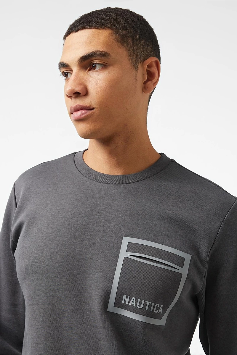 Nautica Erkek Gri Regular Fit Sweatshirt