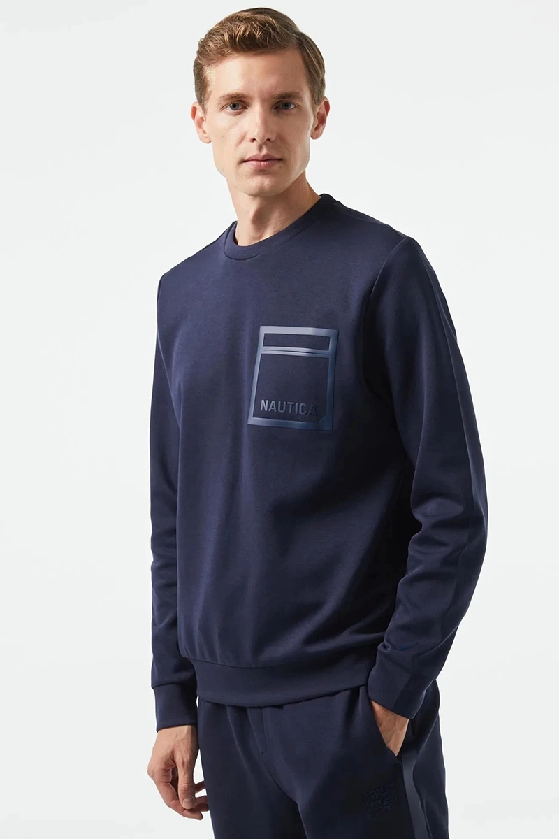 Nautica Erkek Lacivert Regular Fit Sweatshirt