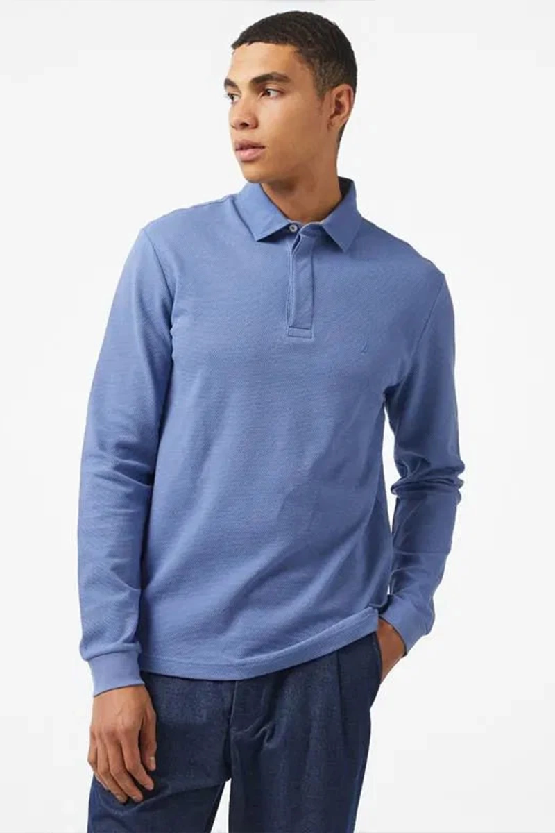 Nautica Erkek Mavi Polo Sweatshirt