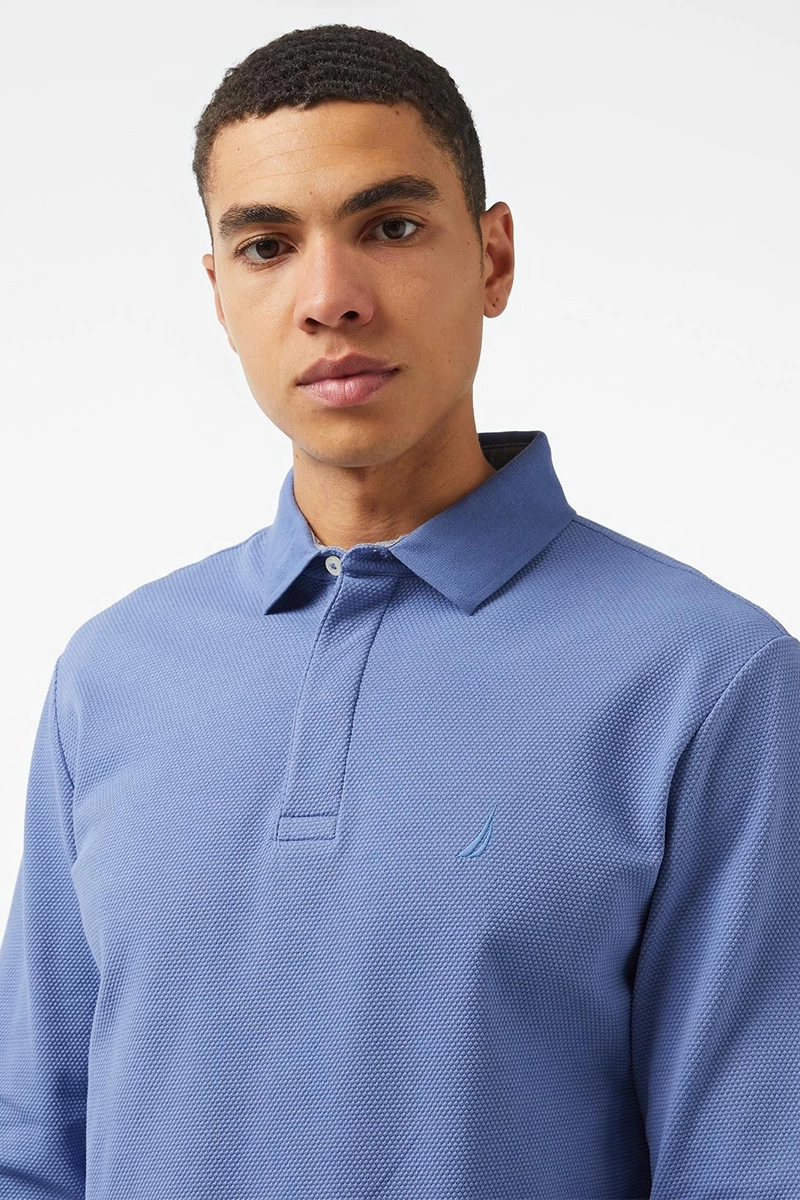 Nautica Erkek Mavi Polo Sweatshirt