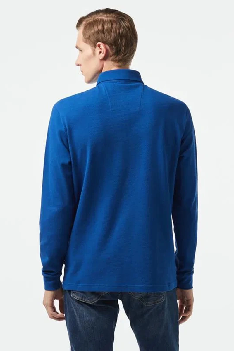 Nautica Erkek Saks Mavisi Slim Fit Polo Sweatshirt