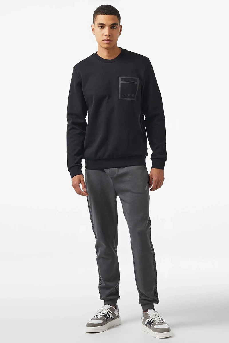 Nautica Erkek Siyah Regular Fit Sweatshirt