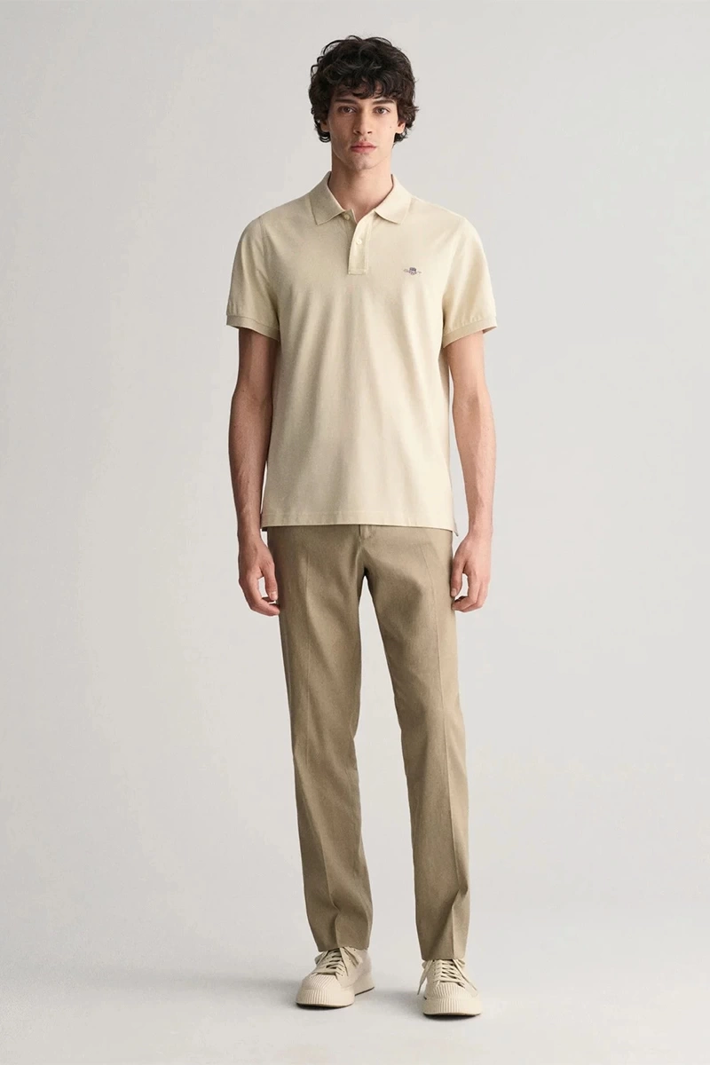 Gant Erkek Bej Regular Fit Logolu Polo