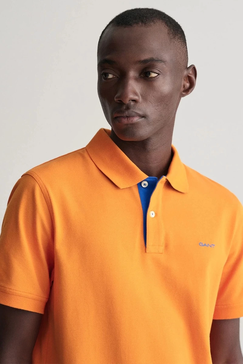 GANT Erkek Turuncu Regular Fit Logolu Polo