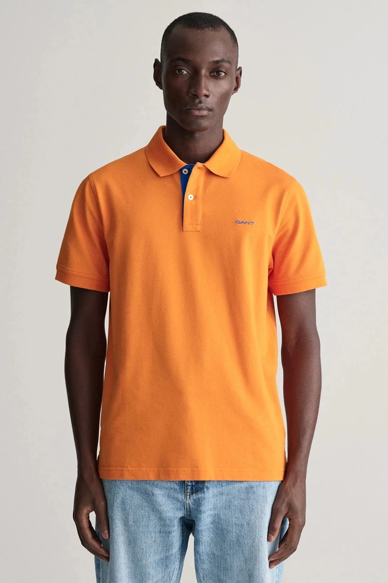 GANT Erkek Turuncu Regular Fit Logolu Polo