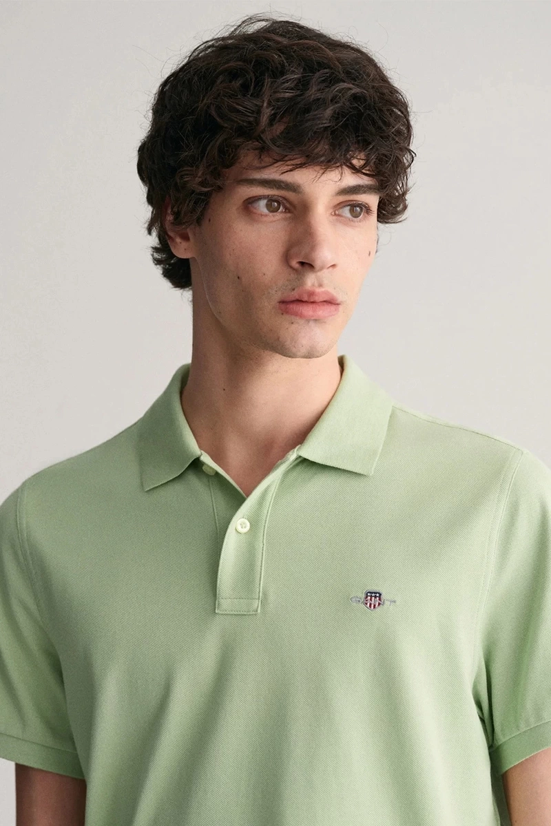 Gant  Erkek Açık Yeşil Regular Fit Logolu Polo