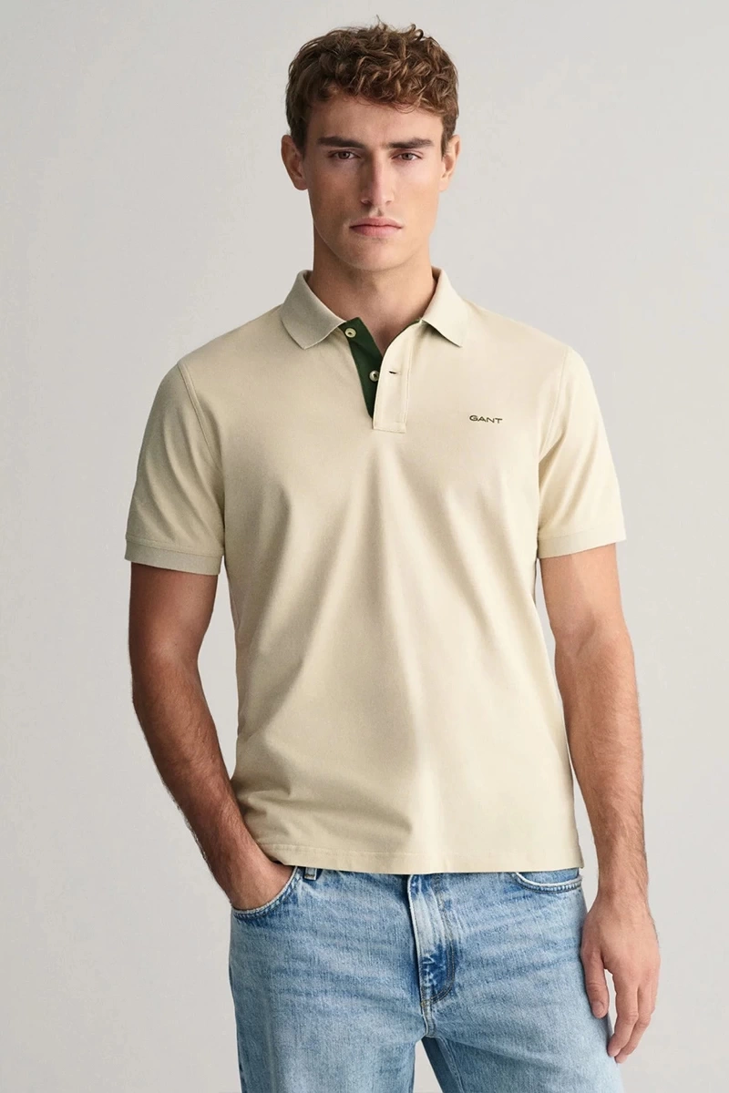 GANT Erkek Bej Regular Fit Logolu Polo