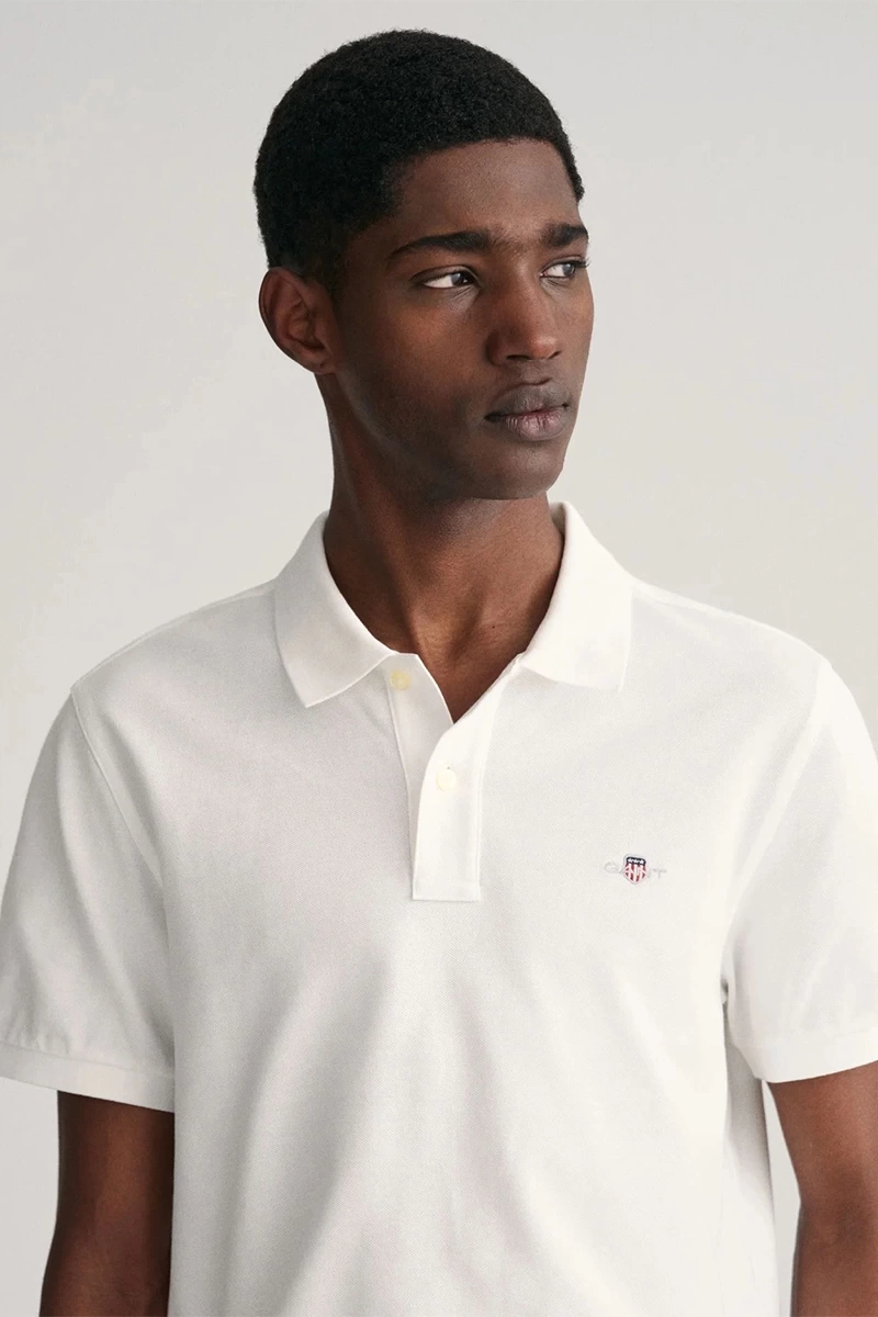 GANT Erkek Beyaz Regular Fit Logolu Polo