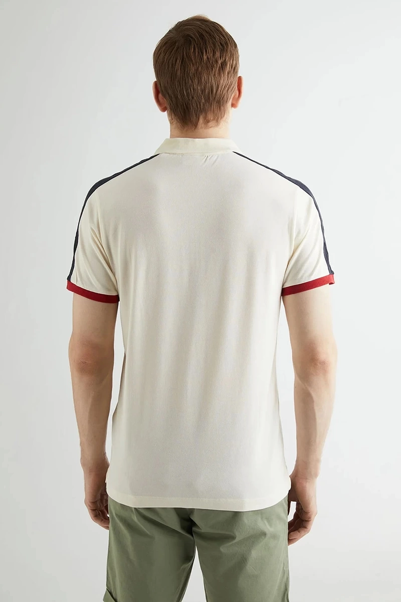 Gant Erkek Krem Regular Fit Renk Bloklu Polo