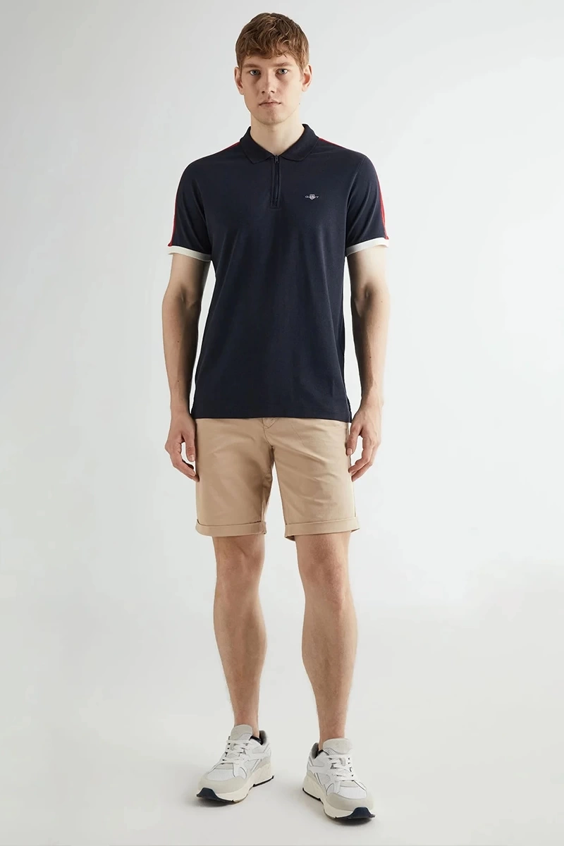 Gant Erkek Lacivert Regular Fit Renk Bloklu Polo