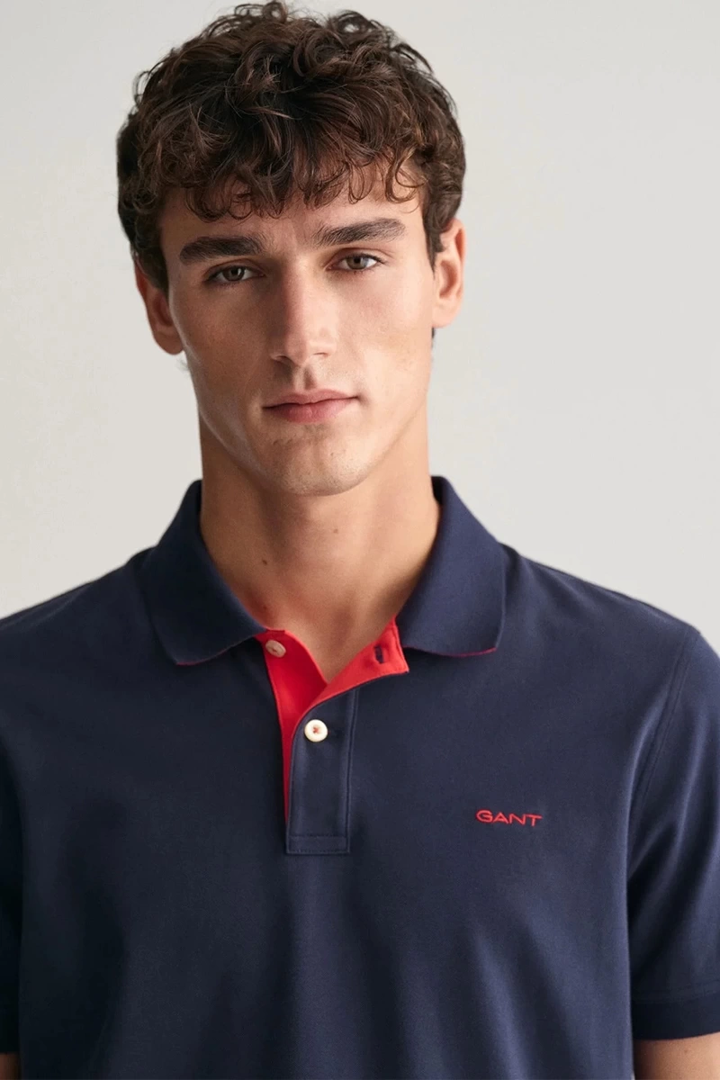 GANT Erkek Lacivert Regular Fit Logolu Polo