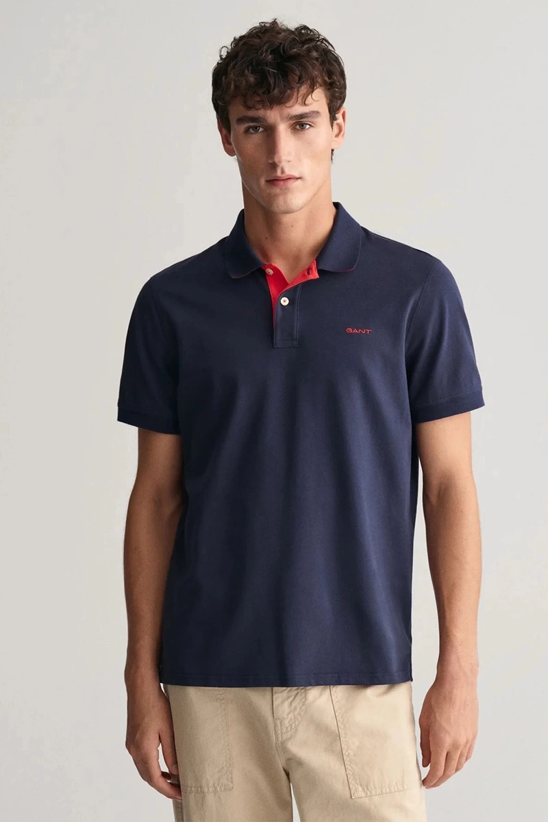 GANT Erkek Lacivert Regular Fit Logolu Polo