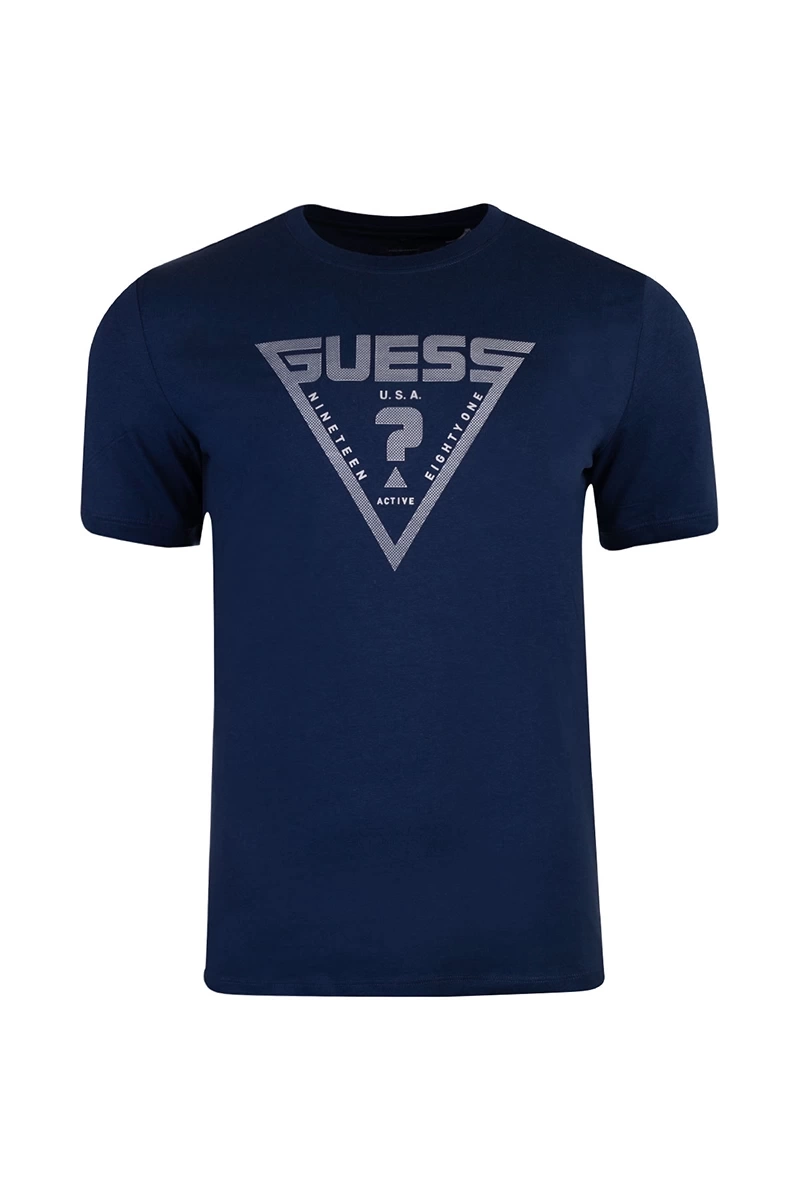 Guess Erkek  Üçgen Logolu T-Shirt