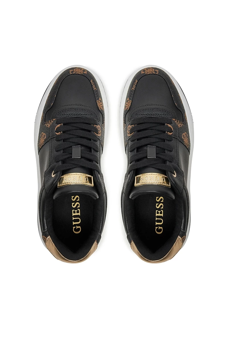 Guess Kadın  Vibo 4G Logolu Kahverengi Sneaker