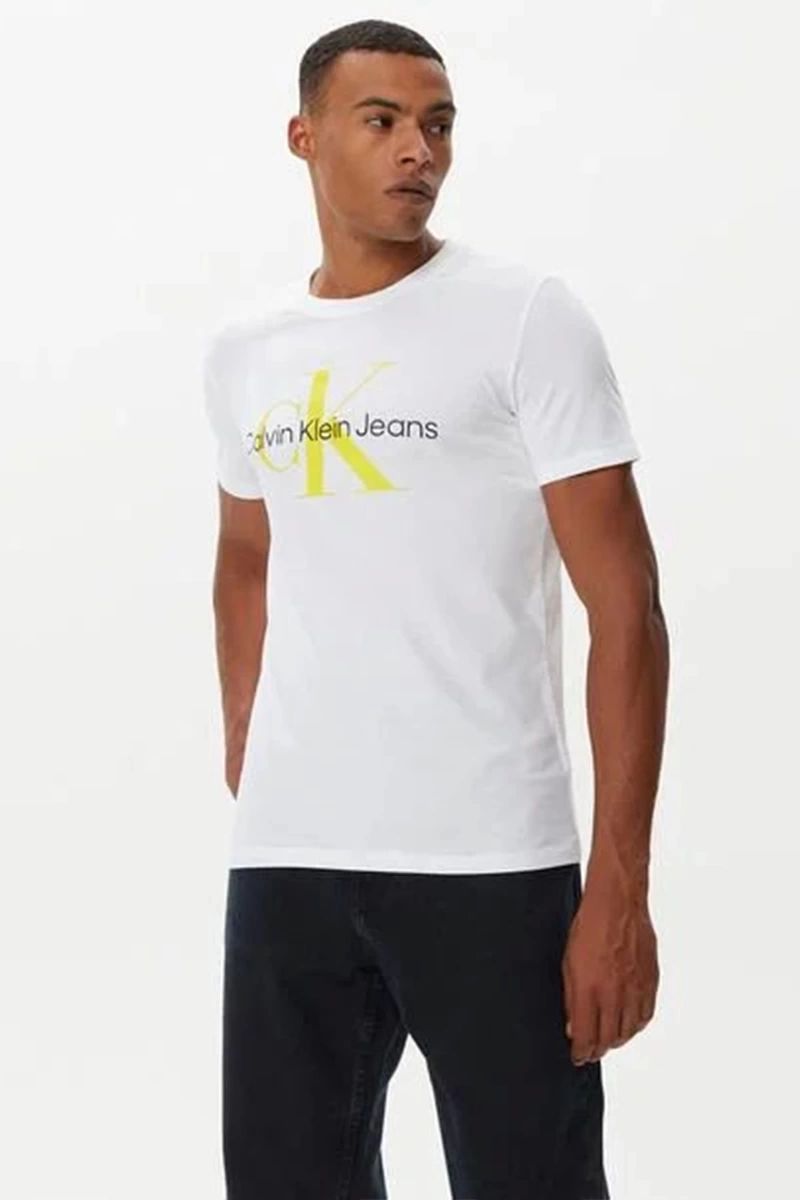 Calvin Klein Erkek Seasonal Monologo Beyaz T-Shirt