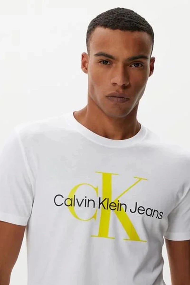 Calvin Klein Erkek Seasonal Monologo Beyaz T-Shirt