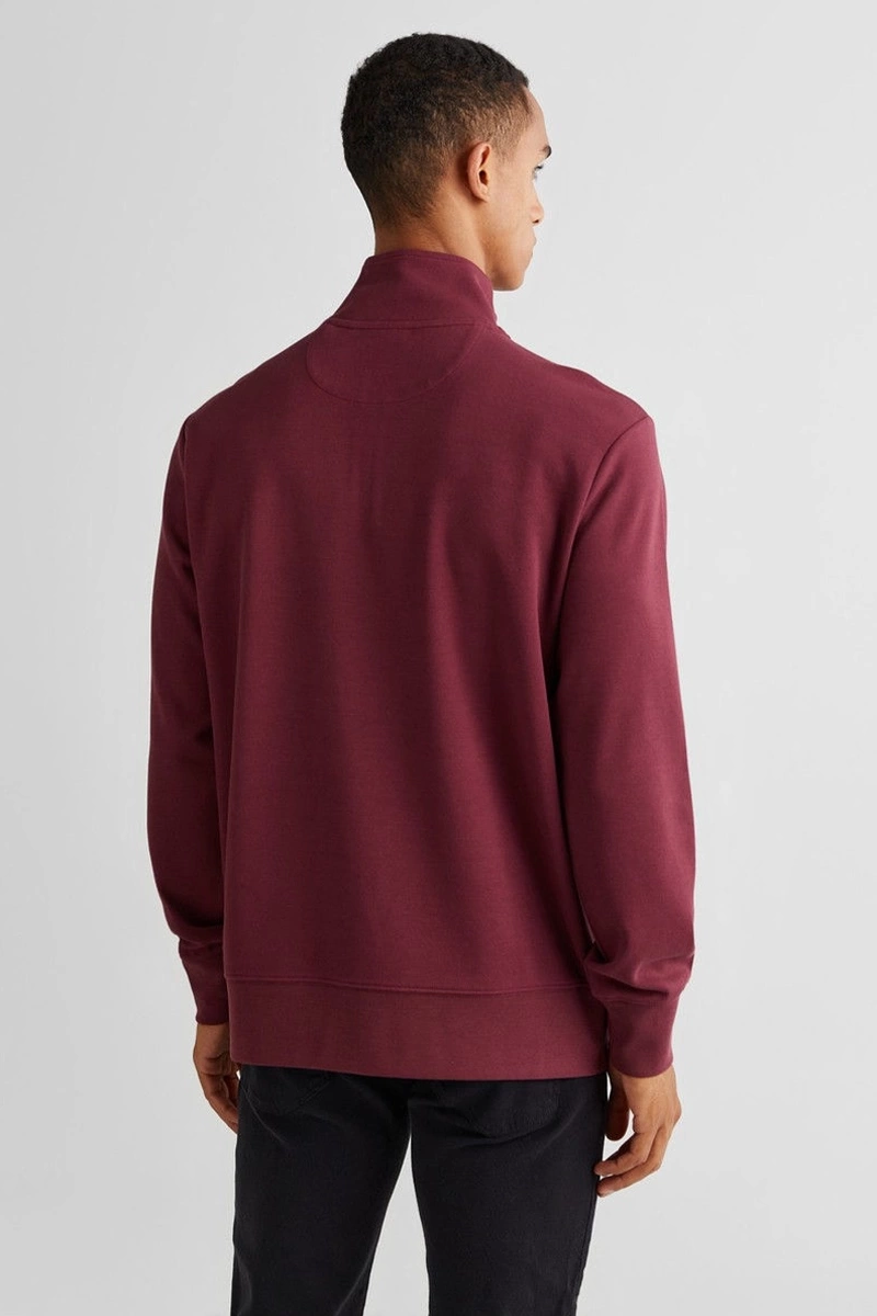 Gant Erkek Bordo Regular Fit Yarım  Fermuarlı Sweatshirt