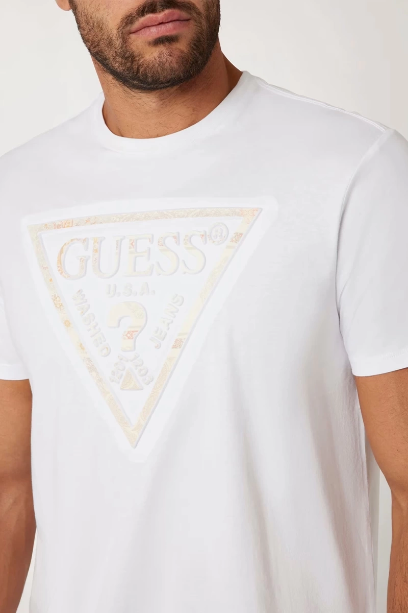 Guess Erkek Üçgen  Logolu T-Shirt