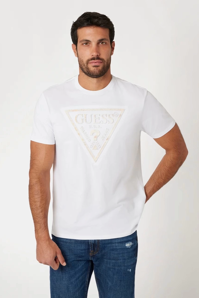 Guess Erkek Üçgen  Logolu T-Shirt