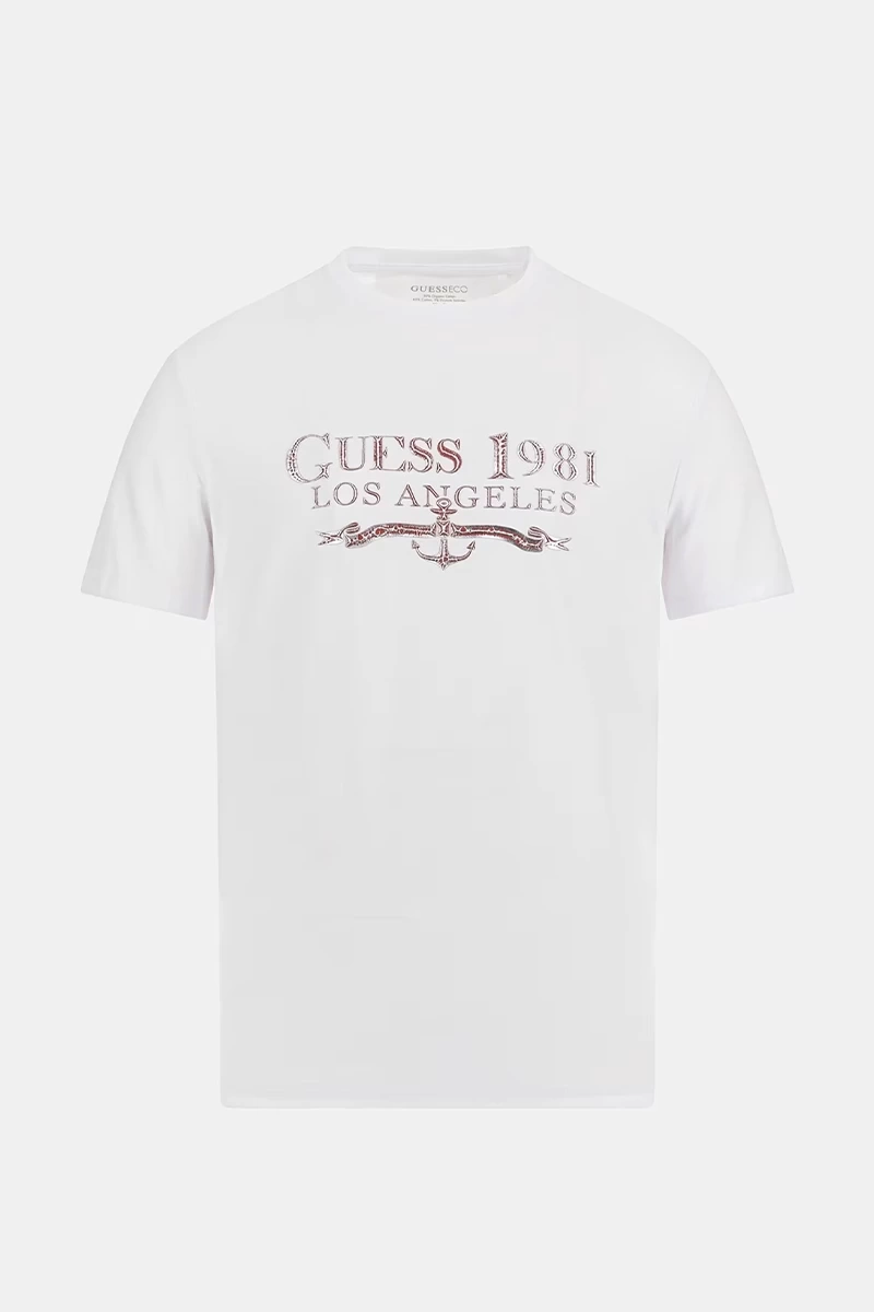 Guess Erkek Ss 1981 Trı Beyaz T-Shirt