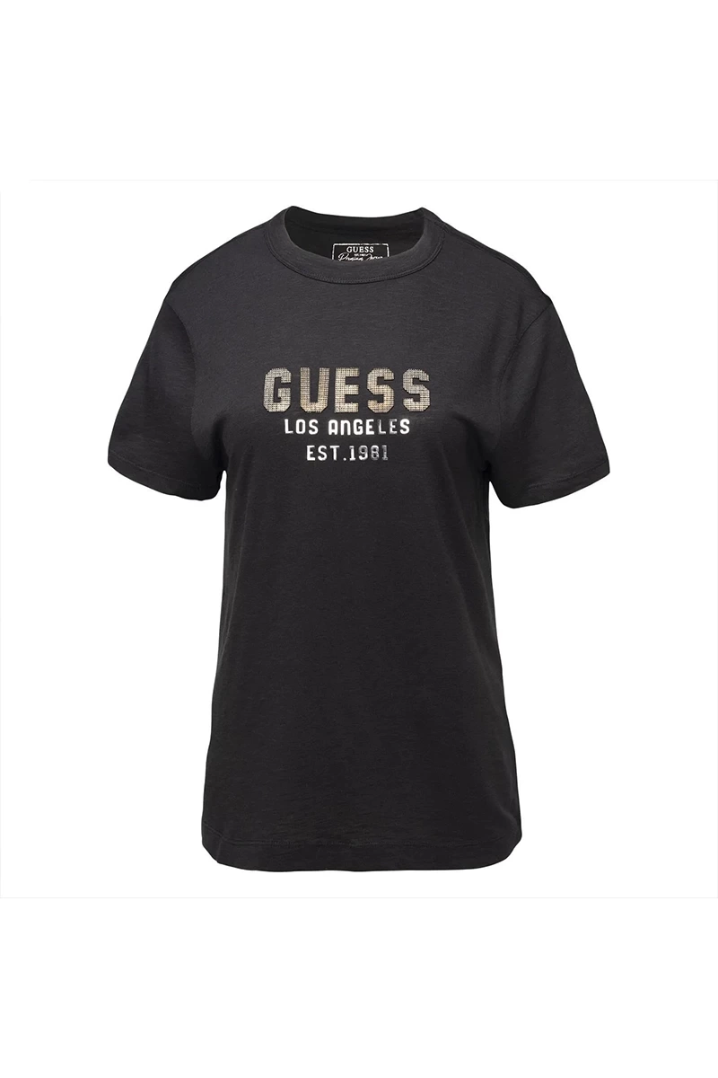 Guess   Kadın Ss Cn  Pyramide  Siyah T-Shirt