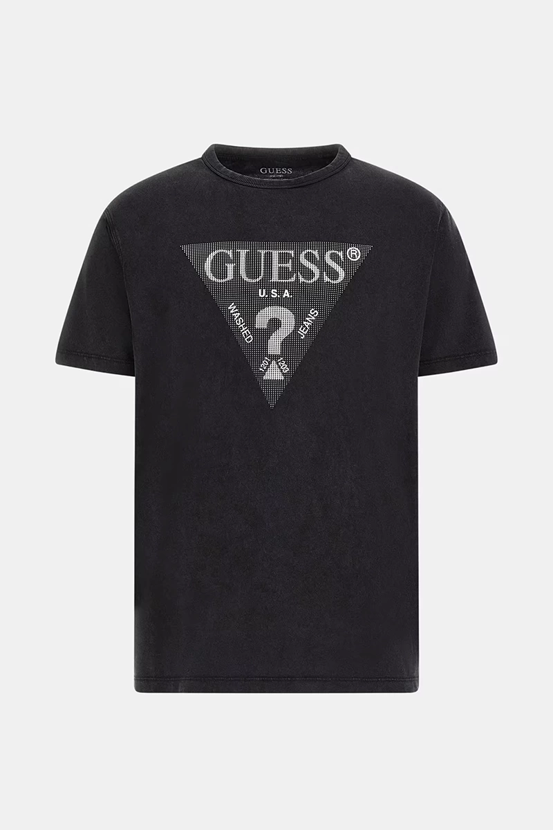 Guess Erkek  Üçgen Logolu T-Shirt