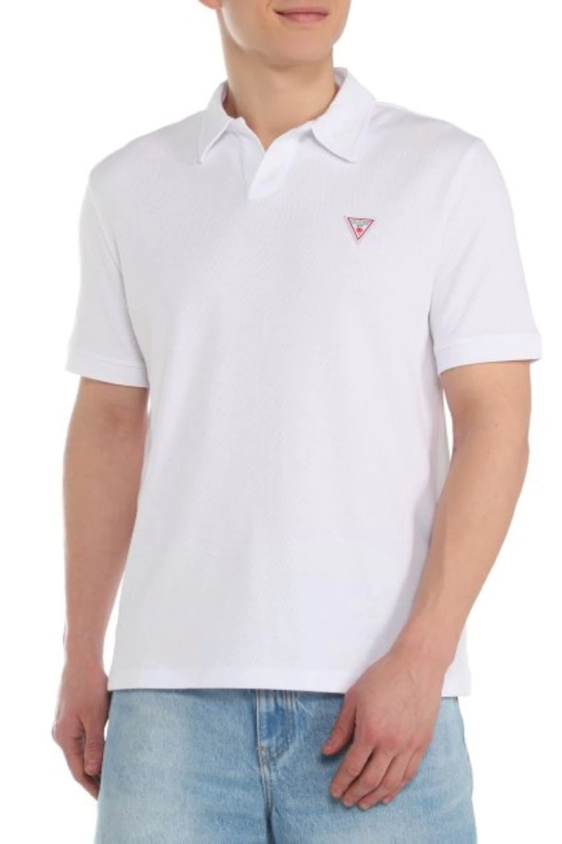 Guess Erkek Beyaz Polo T-Shirt