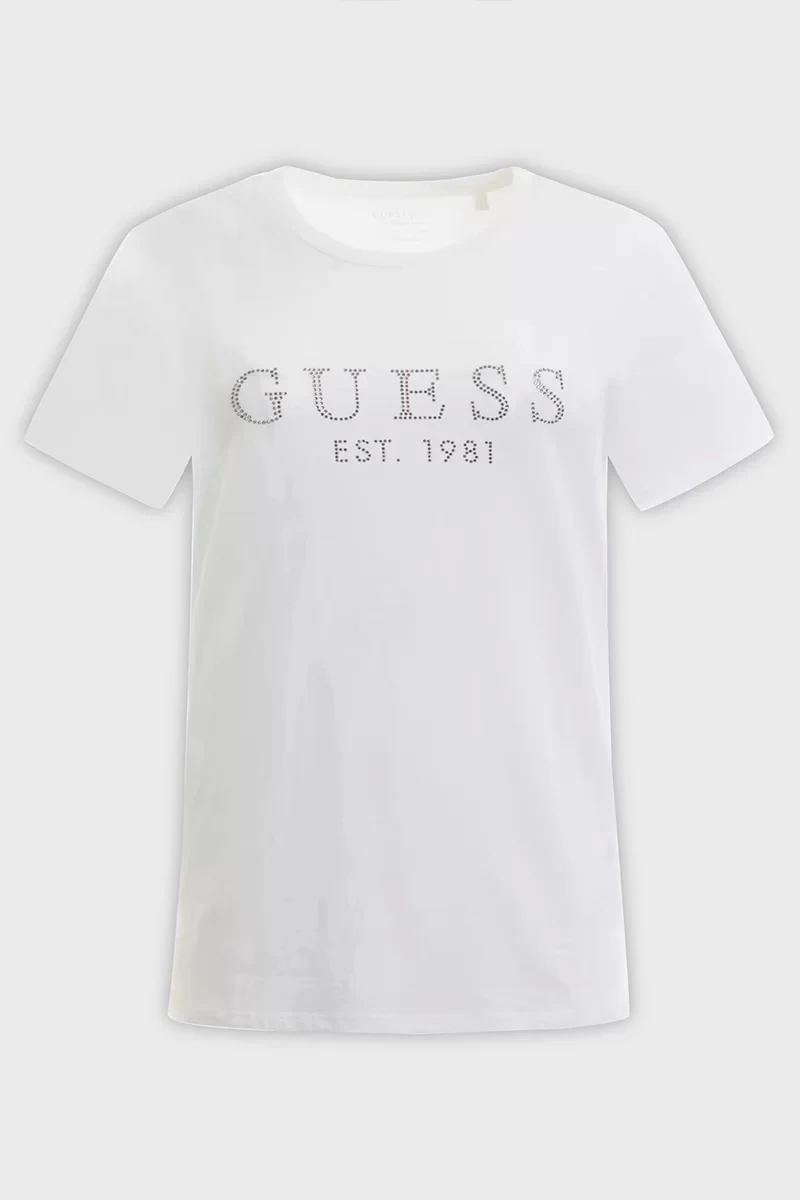 Guess Kadın SS 1981 Crysta Beyaz T-Shirt
