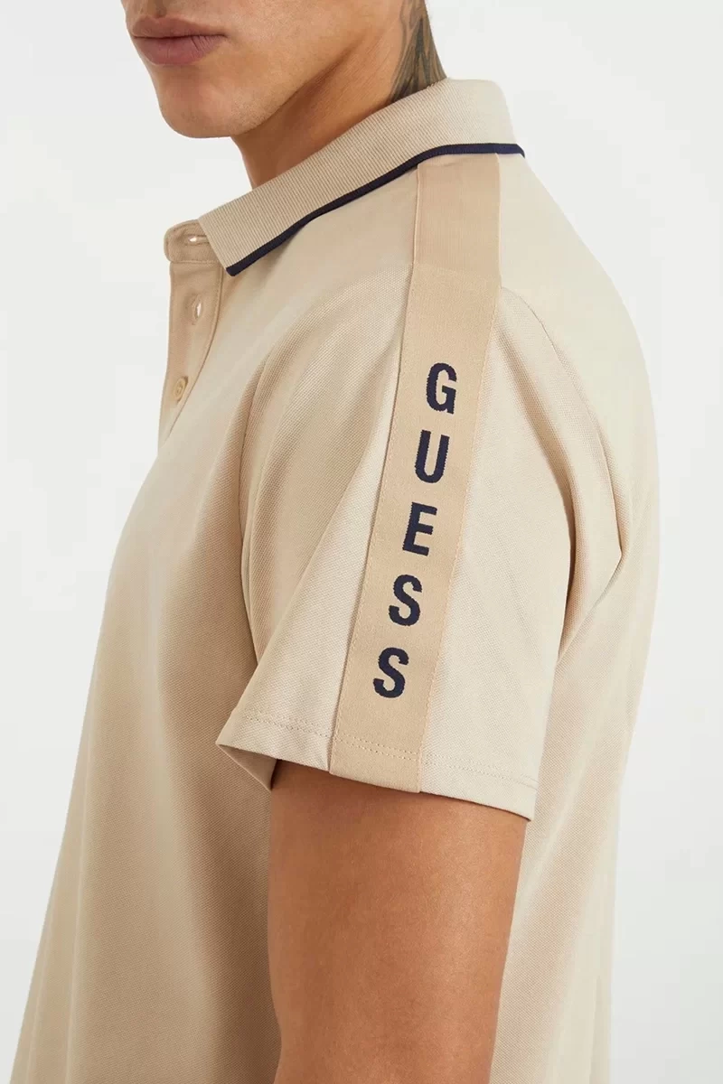 Guess Erkek Standart Kesim Polo Bej T-Shirt