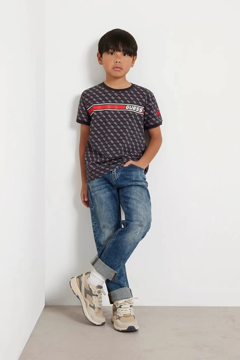 Guess  Çocuk 4G Logo Baskılı Stretch Tshirt