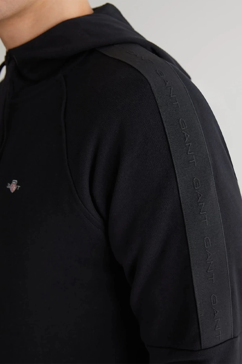 Gant Erkek Siyah Regular Fit Fermuarlı Logolu Sweatshirt