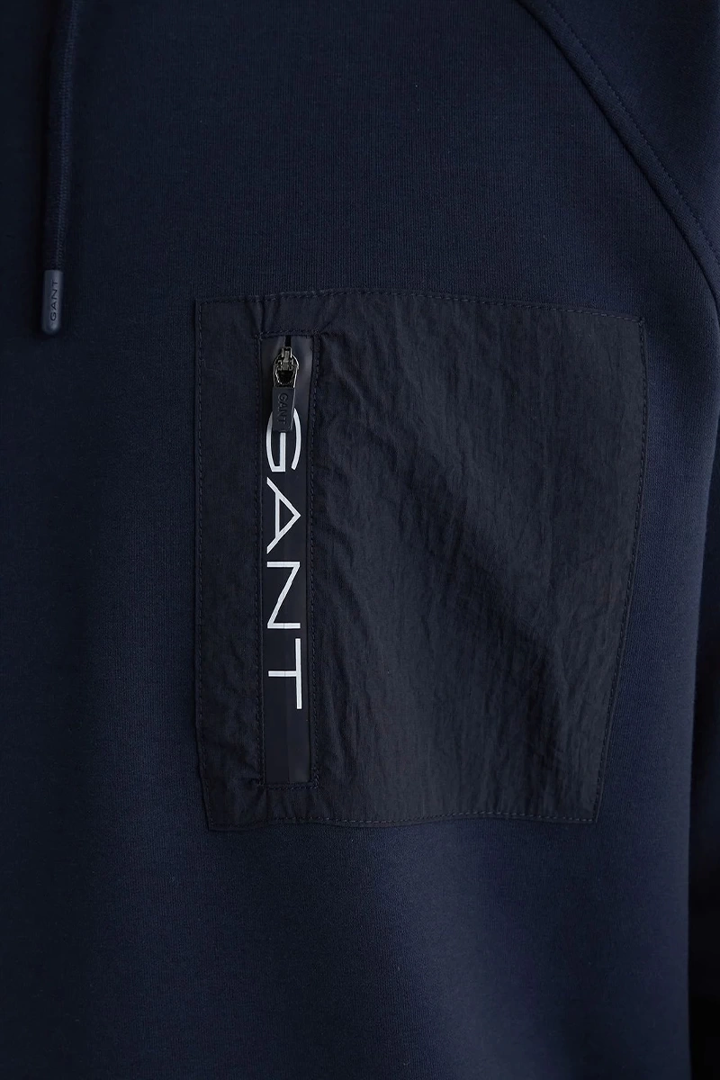 Gant Erkek Lacivert Regular Fit Kapüşonlu Logolu Sweatshirt