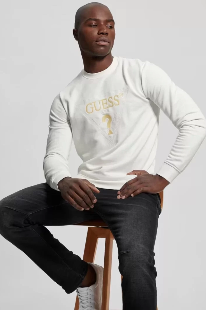 Guess Erkek İşleme Detaylı Sweatshirt